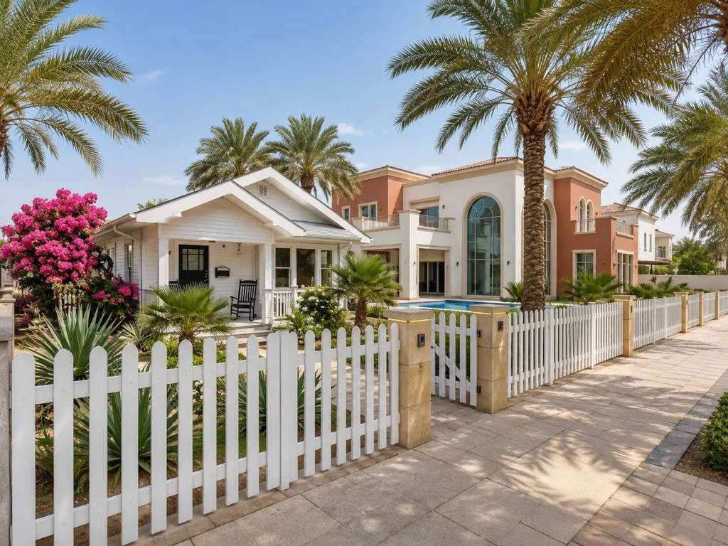 White Wooden Picket Fence villa